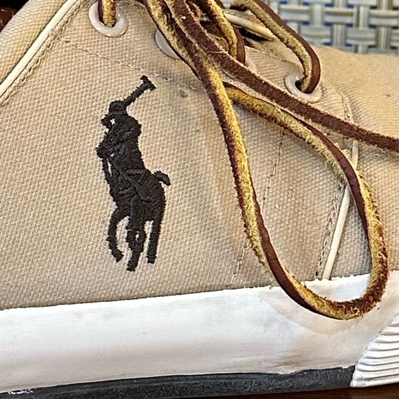 🌟HP🌟Polo by Ralph Lauren Brown Faxon Canvas Sneakers 11.5D - Picture 5 of 14